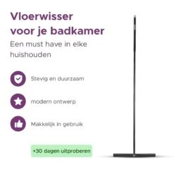 MAYMS® Vloerwisser Badkamer - Vloertrekker - Vloertrekker Met Steel - Floor Wiper - Aftrekker - RVS - Zwart - Design - Wisser - Vloerwisser Douche -Schoonmaakmiddelen Korting 1200x1200 1288