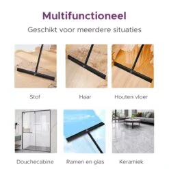 MAYMS® Vloerwisser Badkamer - Vloertrekker - Vloertrekker Met Steel - Floor Wiper - Aftrekker - RVS - Zwart - Design - Wisser - Vloerwisser Douche -Schoonmaakmiddelen Korting 1200x1200 1291