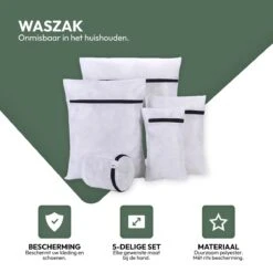 Merkloos Waszakken | Set Van 5 Waszakjes Met Rits - Waszak - Wasnet - Kledingzakjes - BH Was Zakjes - Laundry Bag Set Voor Ondergoed - Kleding - Delicaat Wasgoed - Wasmachine Zakjes - Wasgoed -Schoonmaakmiddelen Korting 1200x1200 459