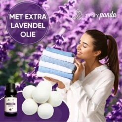 Merkloos Droger Ballen XL 6 Stuks Inclusief Lavendelolie – Zero Waste Dryer Balls - Duurzaam – Wasverzachter – Herbruikbare Drogerballen – Droogt De Was Sneller – Tiny Panda -Schoonmaakmiddelen Korting 1200x1200 470