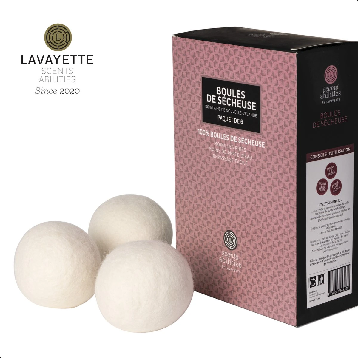 Lavayette XL Drogerballen Met 25ml Wasparfum - WasdrogerBallen – Droogballen – Wasbol – 100% Nieuw-Zeelands Schapenwol – Milieu- En Diervriendelijk – 6 Stuks 2 Lavayette XL Drogerballen Met 25ml Wasparfum - WasdrogerBallen – Droogballen – Wasbol – 100% Nieuw-Zeelands Schapenwol – Milieu- En Diervriendelijk – 6 Stuks - Afbeelding 2