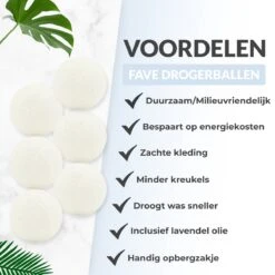 FAVE Drogerballen XL - 6 Stuks - Inclusief 2x Lavendelolie & Opbergzakje - Wasbol - Wasballen - Doseerbol - Droogballen - Duurzaam 14 FAVE Drogerballen XL - 6 Stuks - Inclusief 2x Lavendelolie & Opbergzakje - Wasbol - Wasballen - Doseerbol - Droogballen - Duurzaam -Schoonmaakmiddelen Korting 1200x1200 572