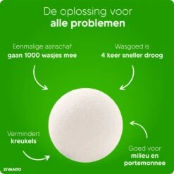 Drogerballen - Droogballen Voor Wasdrogers - Wasdrogerballen, Wasbollen & Wasballen - 100% Diervriendelijk, Duurzaam & Herbruikbaar - Duurzaam Cadeau - Energie Besparen - RWS Wol & Zero Waste - 6 Stuks Van Zivanto -Schoonmaakmiddelen Korting 1200x1200 575