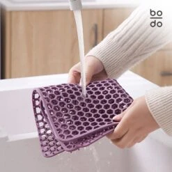 BODO Gootsteenmat Siliconen Donker Grijs - 34.5 X 34.5 Cm - Keuken Accessoires - Gootsteen Beschermer - Onderzetters Siliconen - Anti Kras -Schoonmaakmiddelen Korting 1200x1200 828