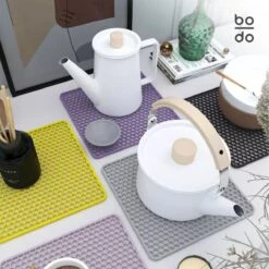 BODO Gootsteenmat Siliconen Donker Grijs - 30.5 X 30.5 Cm - Keuken Accessoires - Gootsteen Beschermer - Onderzetters Siliconen - Anti Kras - Gootsteen Accessoires -Schoonmaakmiddelen Korting 1200x1200 836