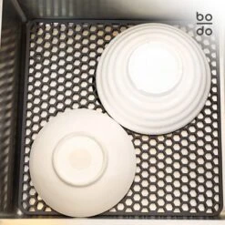 BODO Gootsteenmat Siliconen Donker Grijs - 30.5 X 30.5 Cm - Keuken Accessoires - Gootsteen Beschermer - Onderzetters Siliconen - Anti Kras - Gootsteen Accessoires -Schoonmaakmiddelen Korting 1200x1200 839