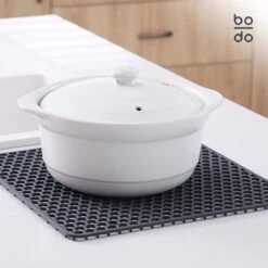 BODO Gootsteenmat Siliconen Donker Grijs - 30.5 X 30.5 Cm - Keuken Accessoires - Gootsteen Beschermer - Onderzetters Siliconen - Anti Kras - Gootsteen Accessoires -Schoonmaakmiddelen Korting 1200x1200 840