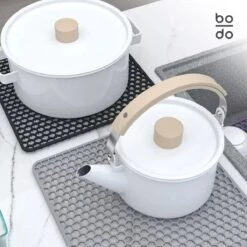 BODO Gootsteenmat Siliconen Donker Grijs - 30.5 X 30.5 Cm - Keuken Accessoires - Gootsteen Beschermer - Onderzetters Siliconen - Anti Kras - Gootsteen Accessoires -Schoonmaakmiddelen Korting 1200x1200 841