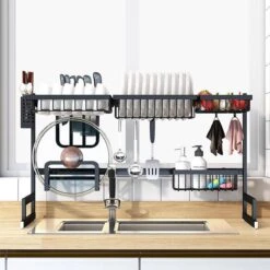 Sens Design Afwasrek Zwart - Afdruiprek - 82,5 Cm - RVS -Schoonmaakmiddelen Korting 1200x1200 859