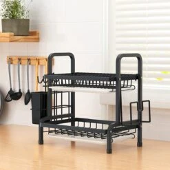 Dish Drying Rack Drainer Afdruiprek Metaal Afvoerafdruiprek Met Druppelbak Black Decker Droogrek Zwart Afdruiprek Brabantiaafdruiprek Metaal Muur -Schoonmaakmiddelen Korting 1200x1200 873