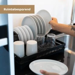 Baulk® - Afdruiprek - Afdruiprek Met Lekbak - Afwas - Droogrek Afwas - RVS - Bestekbak - Modern -Schoonmaakmiddelen Korting 1200x1200 885