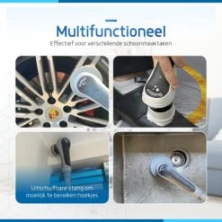 Qualitics Elektrische Schoonmaakborstel - Roterende Polijstmachine - Schrobborstel - Poetsmachine - Vloerreiniger Met 10 Opzetstukken -Schoonmaakmiddelen Korting 1200x1200 964