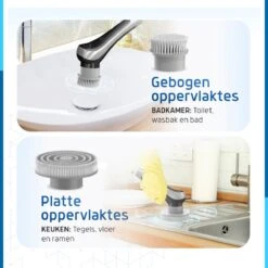 Qualitics Elektrische Schoonmaakborstel - Roterende Polijstmachine - Schrobborstel - Poetsmachine - Vloerreiniger Met 10 Opzetstukken -Schoonmaakmiddelen Korting 1200x1200 967