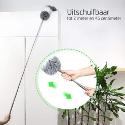 Vannons - Plumeau - Ragebol - Plumeau Uitschuifbaar Tot 245 Cm - Met Telescoopsteel - Wasbaar Microvezel - Grijs Wit -Schoonmaakmiddelen Korting 1200x1200 974