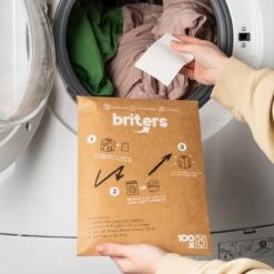 Briters Wasmiddelstrips - 100 Wasbeurten - Ecologisch Wasmiddel - 100% Plasticvrij - Fresh Linen - Wasstrips -Schoonmaakmiddelen Korting 1200x1200 99