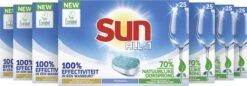 SUN® Sun All-in-1 Normaal Vaatwastabletten - 7 X 25 Tabletten - Voordeelverpakking -Schoonmaakmiddelen Korting 1200x417