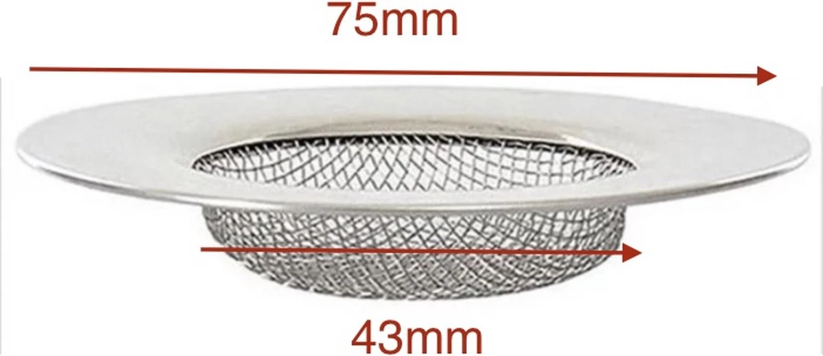 JvB - Gootsteen Zeef 2 Stuks RVS Buitenmaat 7.5 Cm Binnenmaat 4,3 Cm - Zeef - Gootsteen - Haar Opvanger Haar Vanger - Vuil Tegenhouden 5 JvB - Gootsteen Zeef 2 Stuks RVS Buitenmaat 7.5 Cm Binnenmaat 4,3 Cm - Zeef - Gootsteen - Haar Opvanger Haar Vanger - Vuil Tegenhouden - Afbeelding 5