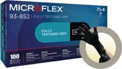 ANSELL MICROFLEX® 93-852 - Nitril Wegwerp Handschoenen, Latexvrij, Poedervrij, M, Zwart, 100 Stuks (0.12-0.15mm) -Schoonmaakmiddelen Korting 1200x680 1