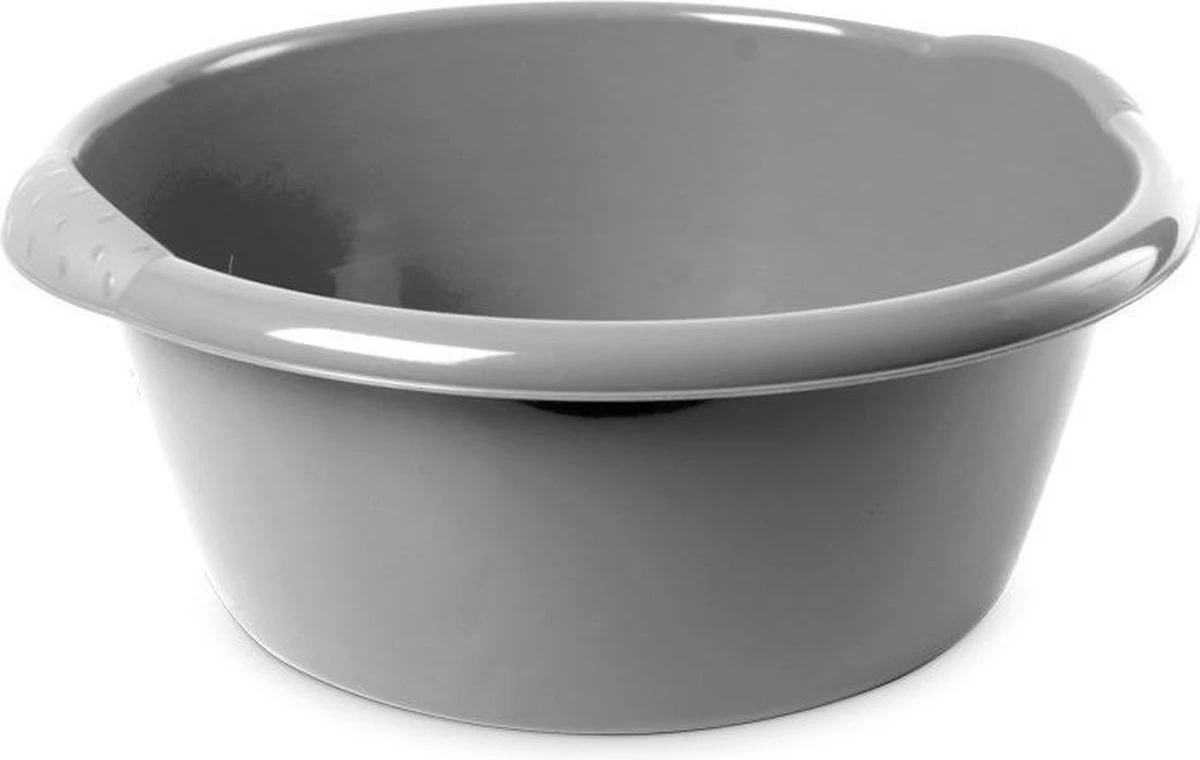 Ronde Afwasteil/afwasbak Zilver 6 Liter 32 X 13 Cm - Florencia Teilen - Kunststof/plastic Schoonmaakemmer/sopemmer Teiltje 1 Ronde Afwasteil/afwasbak Zilver 6 Liter 32 X 13 Cm - Florencia Teilen - Kunststof/plastic Schoonmaakemmer/sopemmer Teiltje