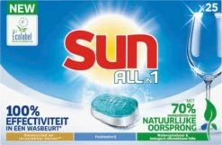 SUN® Sun All-in-1 Normaal Vaatwastabletten - 7 X 25 Tabletten - Voordeelverpakking -Schoonmaakmiddelen Korting 1200x784