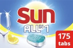 SUN® Sun All-In-1 Citroen Vaatwastabletten - 7 X 24 Tabletten - Voordeelverpakking -Schoonmaakmiddelen Korting 1200x786 2