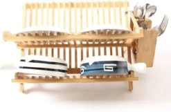 Merkloos Decopatent® Afdruiprek Voor Afwas - Bamboe - Hout - Inklapbaar Afdruiprek - Afwasrekje Inclusief Bestekhouder - Afwas Druiprek -Schoonmaakmiddelen Korting 1200x789 1