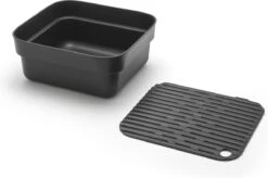 Brabantia SinkSide Afwasbak Vierkant - Met Afdruipschaal - Dark Grey -Schoonmaakmiddelen Korting 1200x798