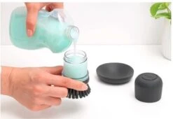 Brabantia Sink Side Afwasborstel - Met Zeepdispenser- Dark Grey -Schoonmaakmiddelen Korting 1200x824