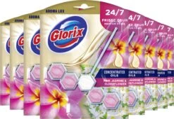 Glorix Aroma Lux Pink Jasmine & Elderflower Toiletblokken - 9 Stuks - Voordeelverpakking -Schoonmaakmiddelen Korting 1200x827 2