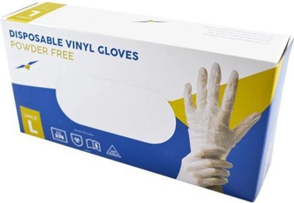 Wegwerp Handschoenen - Vinyl Handschoenen - Poedervrij - Wit - Maat L - 100 Stuks 7 Wegwerp Handschoenen - Vinyl Handschoenen - Poedervrij - Wit - Maat L - 100 Stuks - Afbeelding 7