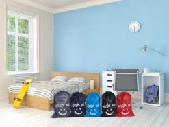 Wonair - Waszakken Voor Wasgoed - 60x90cm - Hemelsblauw - Met Trekkoord -Schoonmaakmiddelen Korting 1200x899