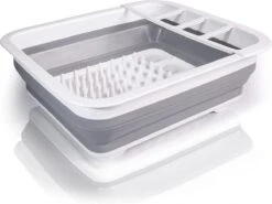 Amazy Afdruiprek Opvouwbaar & Bpa-vrij - Afdruiprek Voor Het Drogen Van Bestek, Borden, Glazen & Flessen - Afdruipmat In Grijs-wit Van Kunststof & Silicone Voor Gootsteen, Spoelbakken, Keuken -Schoonmaakmiddelen Korting 1200x900 20