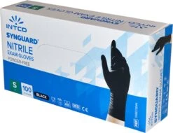 Intco Synguard Nitril Examination Gloves - 100 Stuks - Zwart - Poedervrij - Latex Vrij - Niet Steriel - Maat S -Schoonmaakmiddelen Korting 1200x924 2