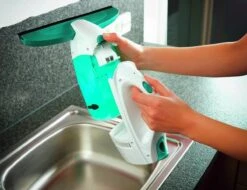 Leifheit Dry & Clean Ruitenreiniger Met Steel (43 Cm) En Inwasser Click System -Schoonmaakmiddelen Korting 1200x925