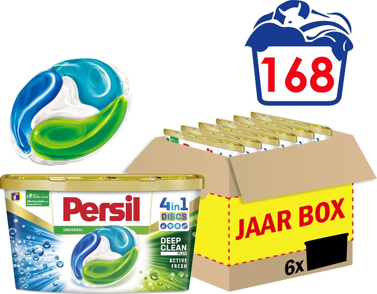 Persil® Persil 4in1 Discs Universal Wascapsules - Wasmiddel Capsules - Voordeelverpakking - 6 X 28 Wasbeurten 5 Persil® Persil 4in1 Discs Universal Wascapsules - Wasmiddel Capsules - Voordeelverpakking - 6 X 28 Wasbeurten - Afbeelding 5
