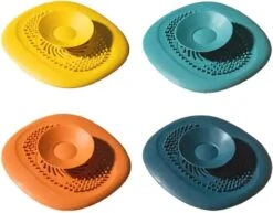 Luxe Doucheputje Afvoer Plug Zeef Stopper Stop - Universele Haarfilter Haarvanger Gootsteenstop Afvoerstop Onderdeel Afvoerputje Stopper Putje Rooster Voor Wastafel Gootsteen Spoelbak Bad Douchebak Keuken Wasbak Badkuip Aanrecht - Siliconen - Geel -Schoonmaakmiddelen Korting 1200x938