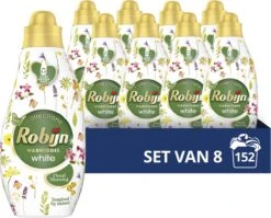 Schoonmaakmiddelen Korting 43 Robijn Klein & Krachtig Wit Floral Morning Vloeibaar Wasmiddel - 8 X 19 Wasbeurten - Voordeelverpakking