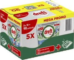 Dreft Platinum Plus All In One Fresh Herbal Breeze - 90 Vaatwascapsules
