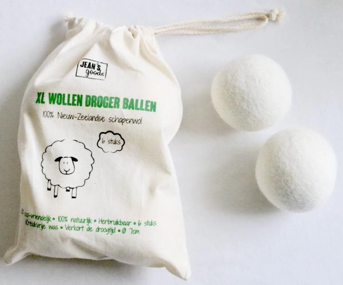 Jean's Goods Drogerballen - Droogballen - Wasdrogerballen - Wasdroger Ballen - Wasbol - Wasbollen - Wasballen - Energiebesparende Producten - Energiebesparend - Duurzaam Cadeau - RWS Wol - Zero Waste - Wasverzachter - Beige - 6 Stuks 4 Jean's Goods Drogerballen - Droogballen - Wasdrogerballen - Wasdroger Ballen - Wasbol - Wasbollen - Wasballen - Energiebesparende Producten - Energiebesparend - Duurzaam Cadeau - RWS Wol - Zero Waste - Wasverzachter - Beige - 6 Stuks - Afbeelding 4