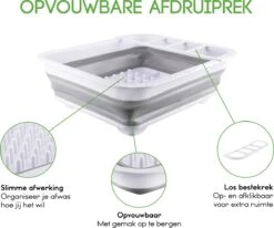 Merkloos Afdruiprek Voor Afwas - Afwasrek - Opvouwbaar - Inklapbaar - Compact - Vaatwasrek Met Bestekrekje -Schoonmaakmiddelen Korting 1200x999 1