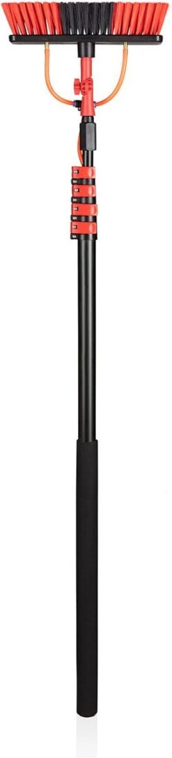 Umuzi Cleaning Telescopische Waterborstel - Uitschuifbare Schrobborstel Voor Ramen, Gevel En Huis - 1,3 Tot 4,6 Meter - Reiniger Met 4 Uitschuifbare Delen - Zeepdispenser Met Doseerknop -Schoonmaakmiddelen Korting 273x1200