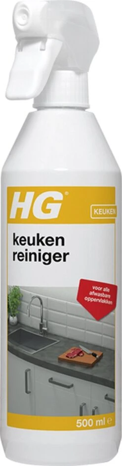 HG Keuken Reiniger - 500ml - Effectief En Hygiënisch - Voor Alle Afwasbare Oppervlakken -Schoonmaakmiddelen Korting 315x1200 1