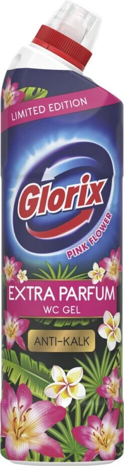Glorix WC Powergel Toiletreiniger Pink Flower - 6 X 750 Ml - Voordeelverpakking -Schoonmaakmiddelen Korting 320x1200 1