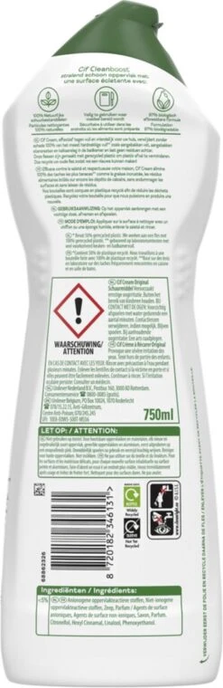 Cif CleanBoost Cream Original Schuurmiddel - 8 X 750 Ml - Voordeelverpakking 10 Cif CleanBoost Cream Original Schuurmiddel - 8 X 750 Ml - Voordeelverpakking -Schoonmaakmiddelen Korting 390x1200 4