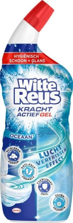 Witte Reus Toiletreiniger - Kracht Actief Gel Oceaan - Voordeelverpakking 10 X 700ml -Schoonmaakmiddelen Korting 393x1200 1