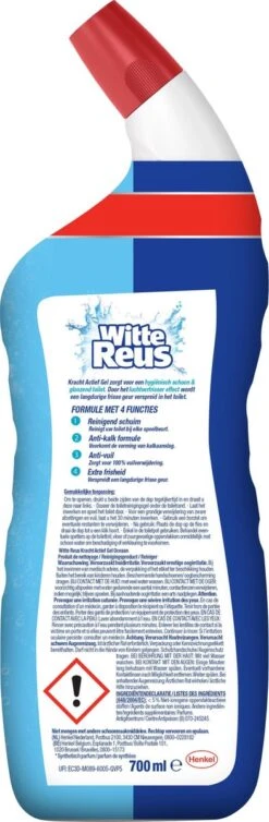Witte Reus Toiletreiniger - Kracht Actief Gel Oceaan - Voordeelverpakking 10 X 700ml -Schoonmaakmiddelen Korting 393x1200 2
