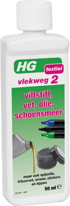 HG Vlekweg 2 - 50ml - Voor O.a. Vlekken Van Viltstift, Vet, Olie & Schoensmeer -Schoonmaakmiddelen Korting 412x1200 2