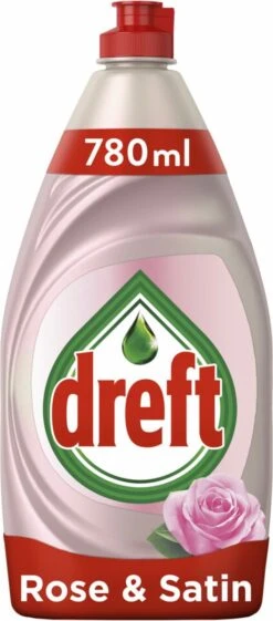 Dreft Clean & Care Rose & Satin Afwasmiddel - 8x780ml - Voordeelverpakking -Schoonmaakmiddelen Korting 528x1200
