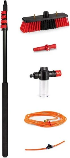 Merkloos Telescoopsteel Ramenwassen 4,6M - Met Borstel & Waterdoorvoer - Voor Ramen - Watertoevoer - Borstel -Schoonmaakmiddelen Korting 535x1200