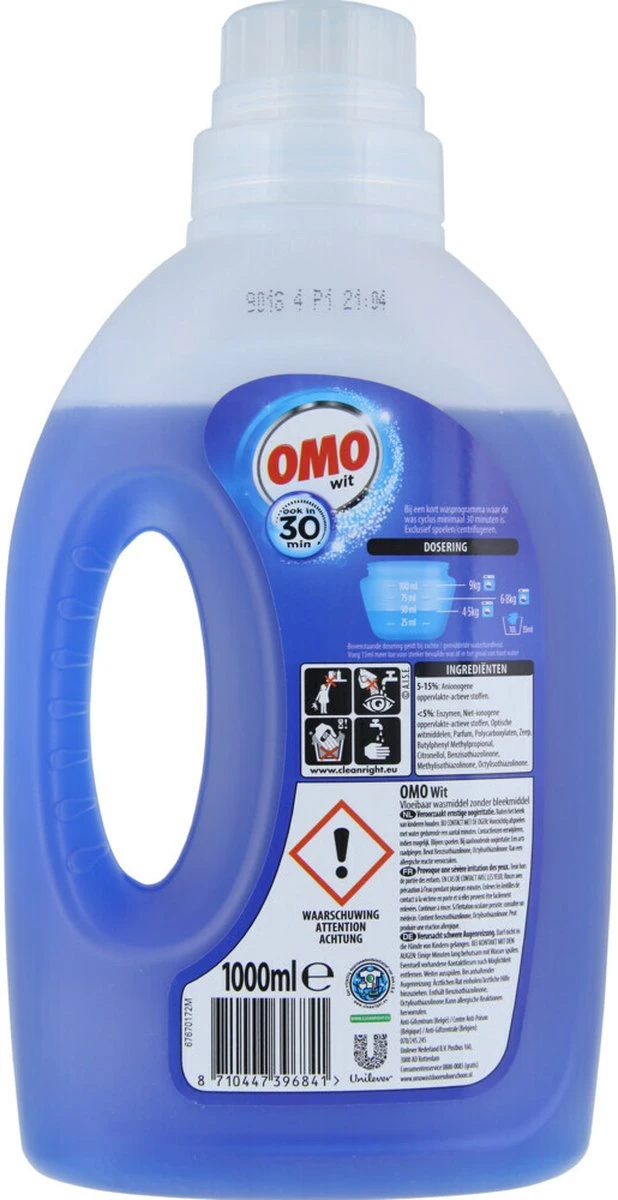 Omo Wit Vloeibaar Wasmiddel - 6 X 20 Wasbeurten - Voordeelverpakking 2 Omo Wit Vloeibaar Wasmiddel - 6 X 20 Wasbeurten - Voordeelverpakking - Afbeelding 2